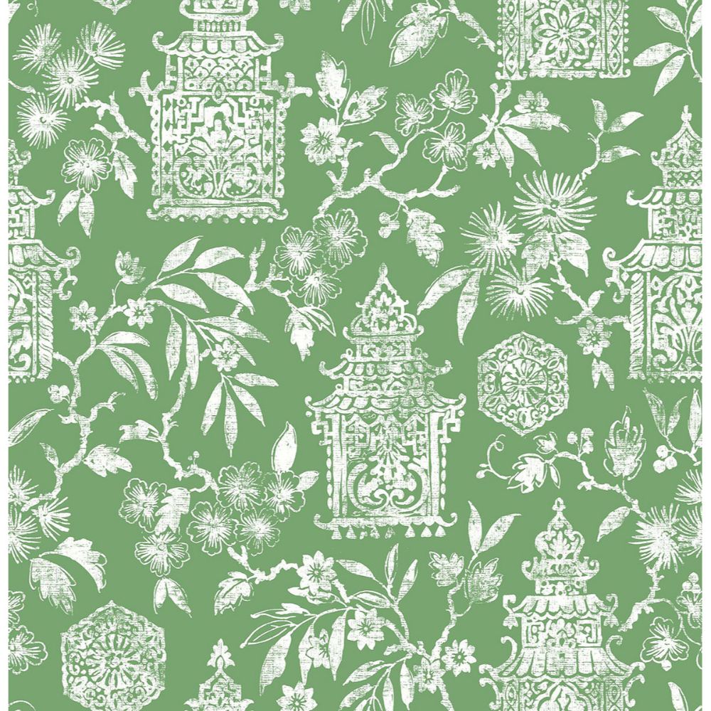 NuWallpaper by Brewster NUS4036 Green Danson Peel & Stick Wallpaper