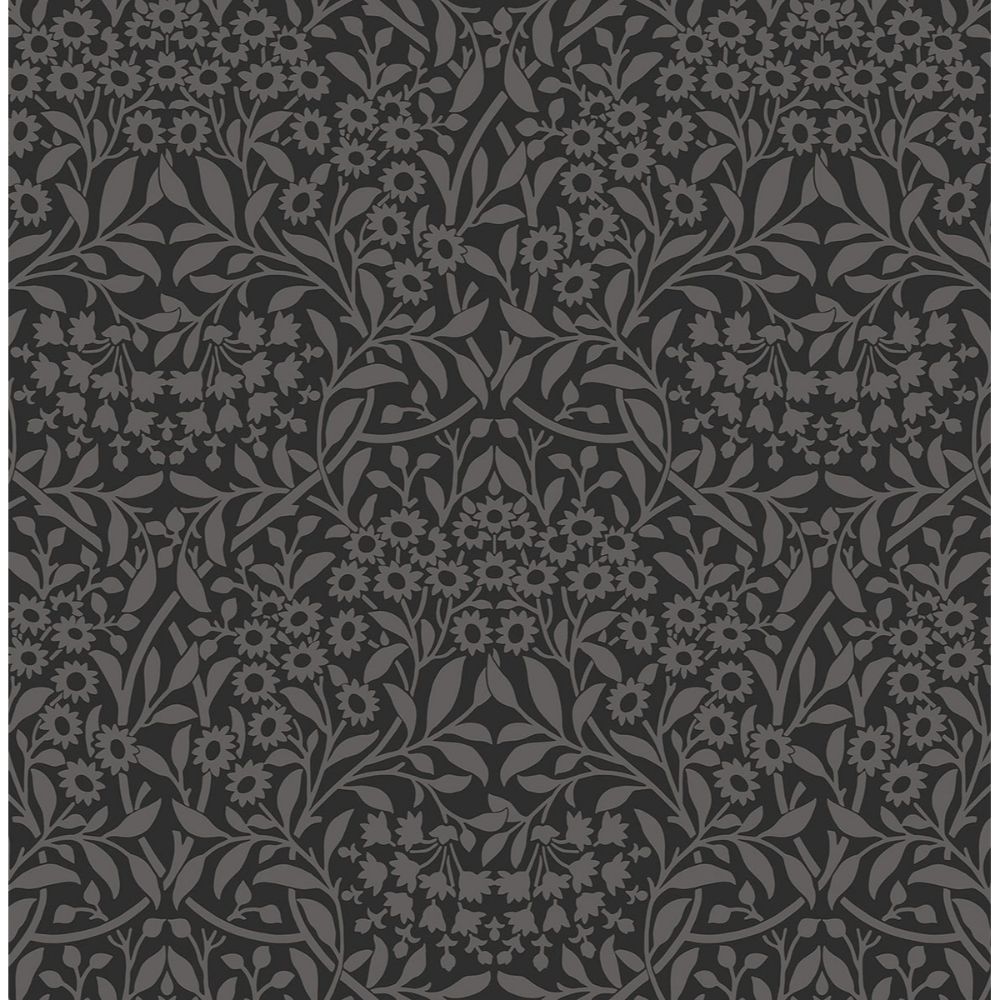 NuWallpaper by Brewster NUS4039 Charcoal Darcy Peel & Stick Wallpaper