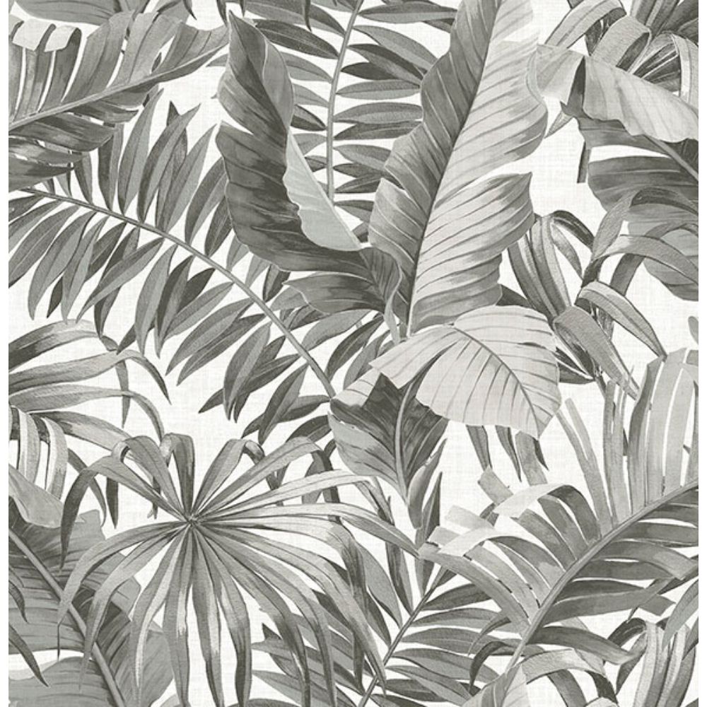 NuWallpaper by Brewster NUS4166 Black & White Maui Peel & Stick Wallpaper