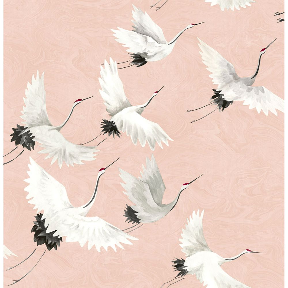 NuWallpaper by Brewster NUS4299 Pink Halcyon Peel & Stick Wallpaper