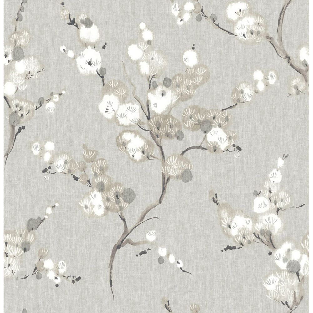NuWallpaper by Brewster NUS4301 Grey Mirei Peel & Stick Wallpaper
