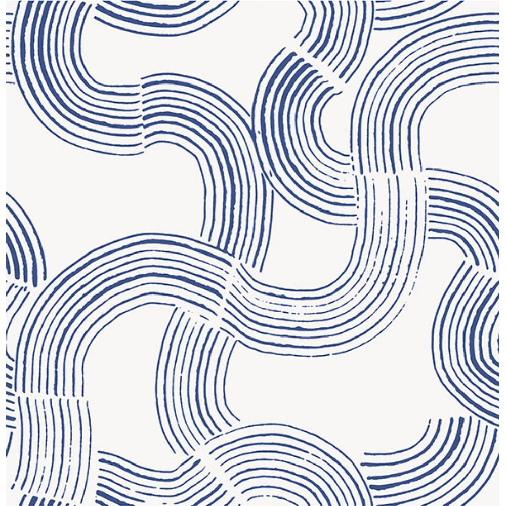 NuWallpaper by Brewster NUS4318 Cobalt Hokime Peel & Stick Wallpaper