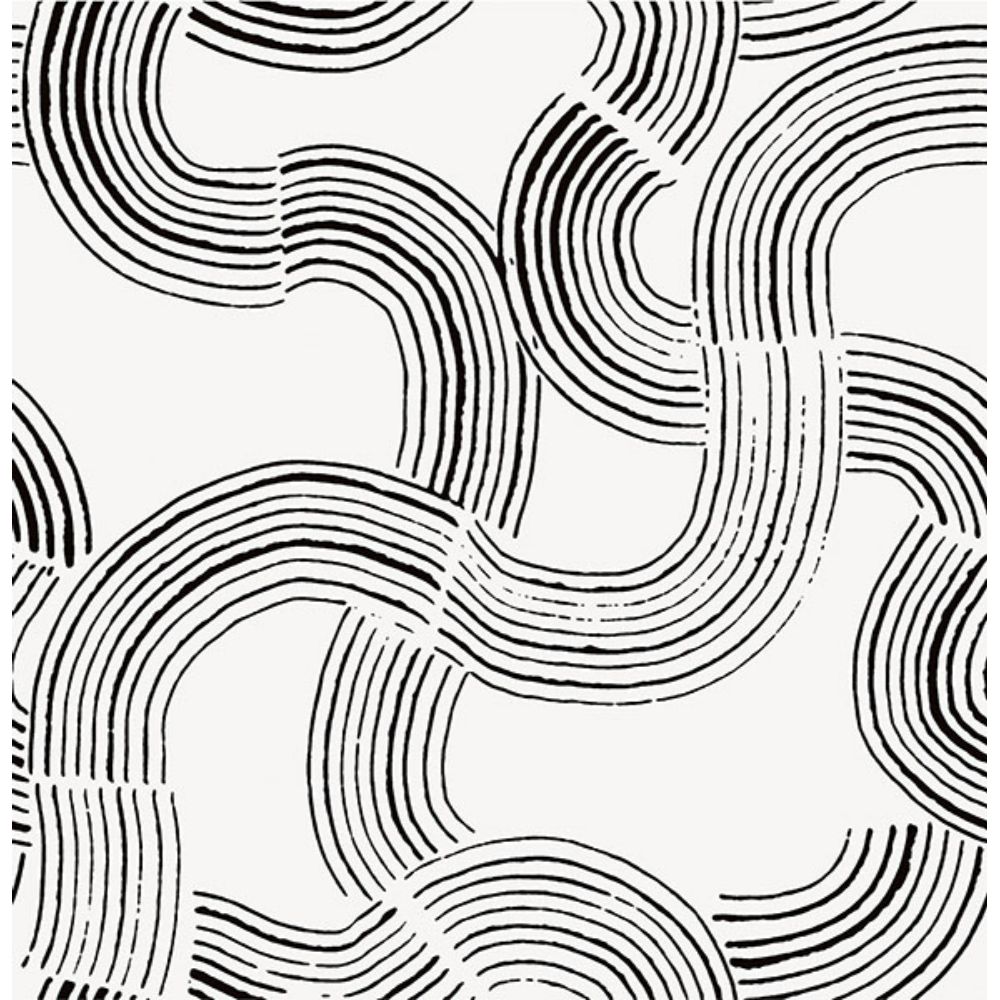NuWallpaper by Brewster NUS4319 Noir Hokime Peel & Stick Wallpaper