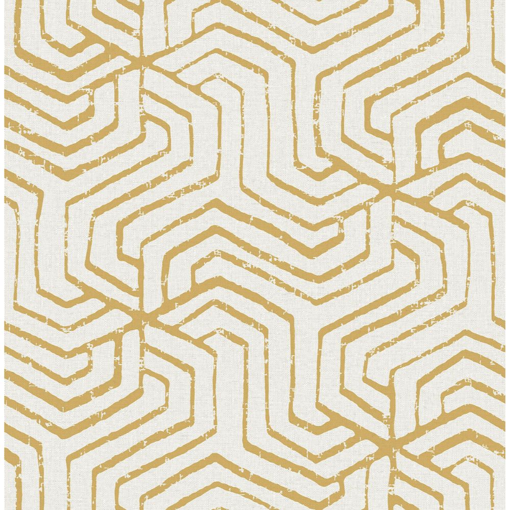 NuWallpaper by Brewster NUS4392 Ochre Farrow Peel & Stick Wallpaper