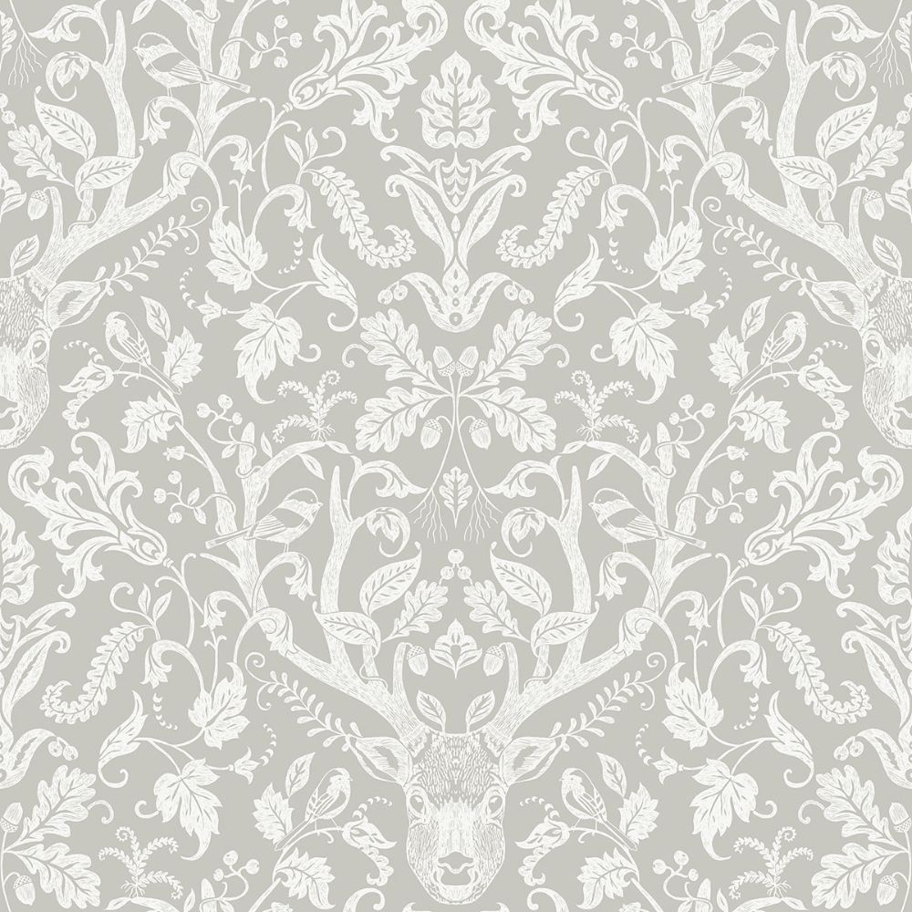 NuWallpaper by Brewster NUS4393 Taupe Escape to the Forest Peel & Stick Wallpaper