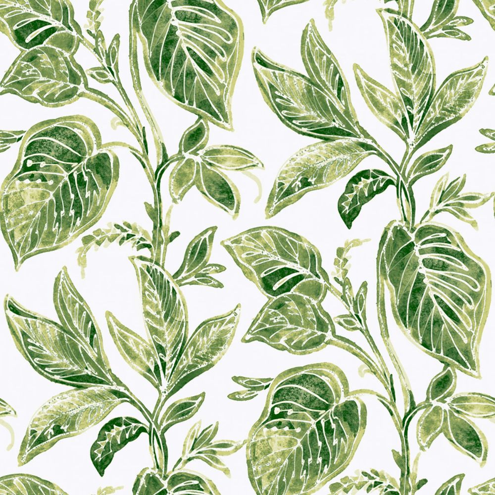 NuWallpaper by Brewster NUS4446 Green Caryota Peel & Stick Wallpaper