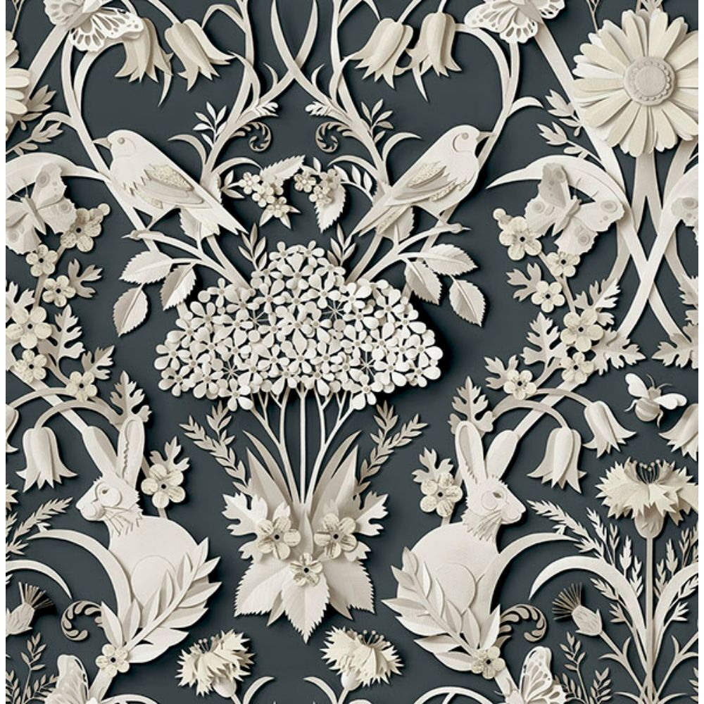 NuWallpaper by Brewster NUS4468 Charcoal Eloise Peel & Stick Wallpaper