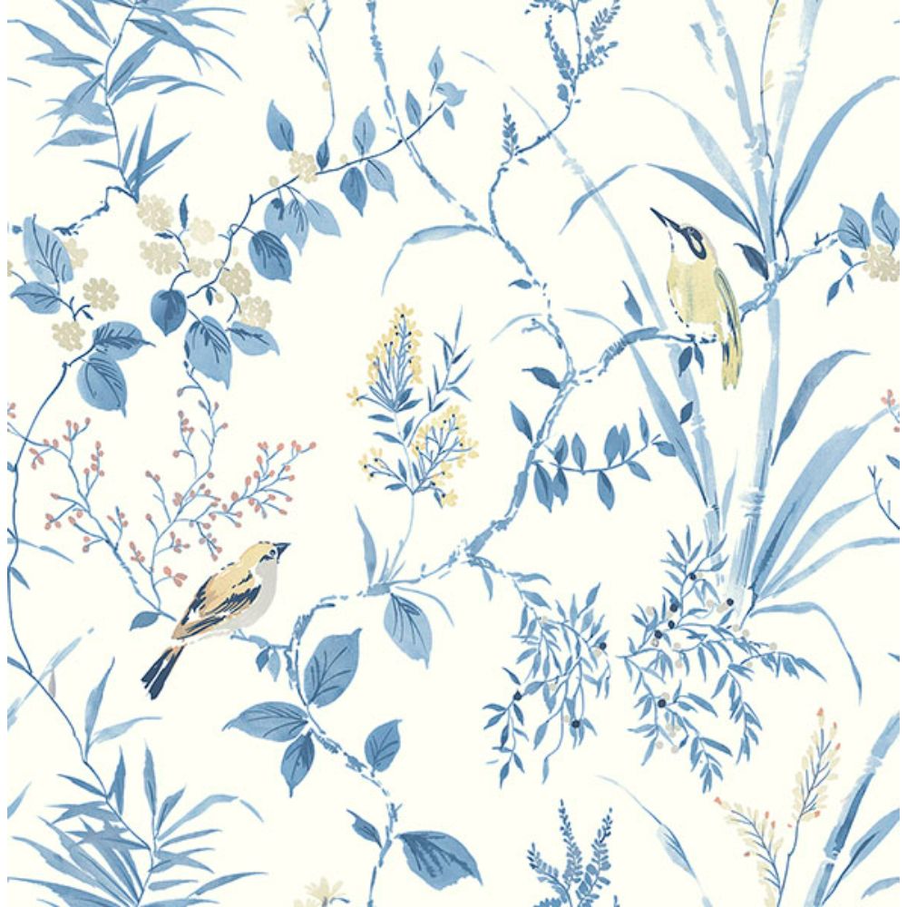NuWallpaper by Brewster NUS4469 Blue Songbird Peel & Stick Wallpaper