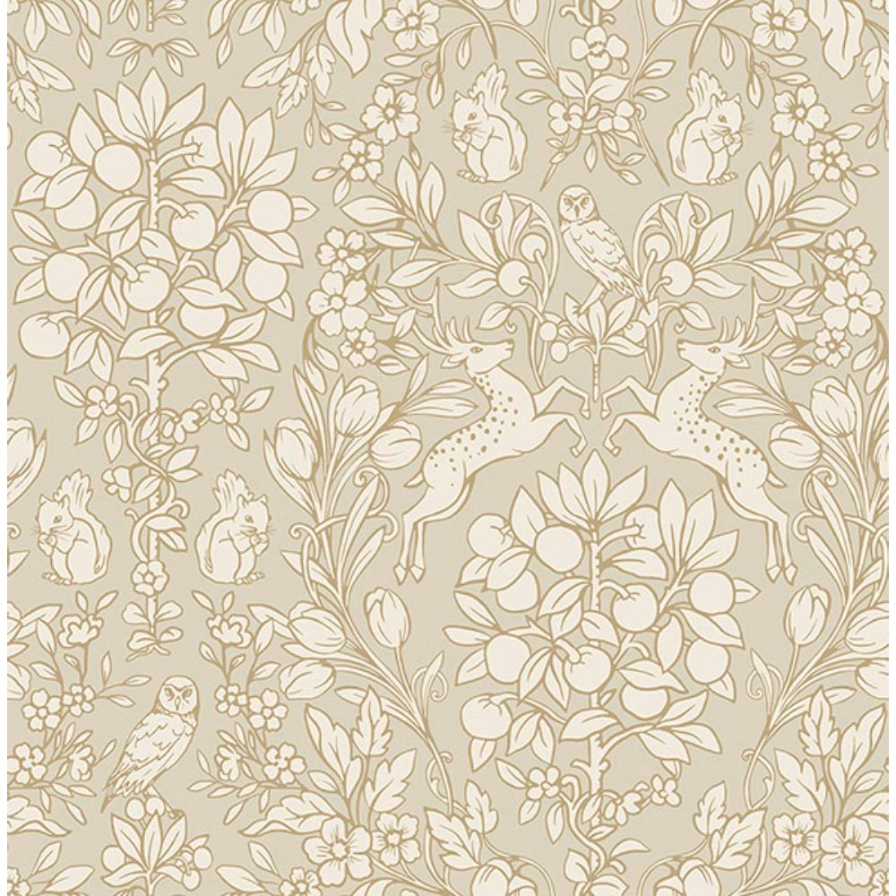 NuWallpaper by Brewster NUS4478 Taupe Enchanted Peel & Stick Wallpaper
