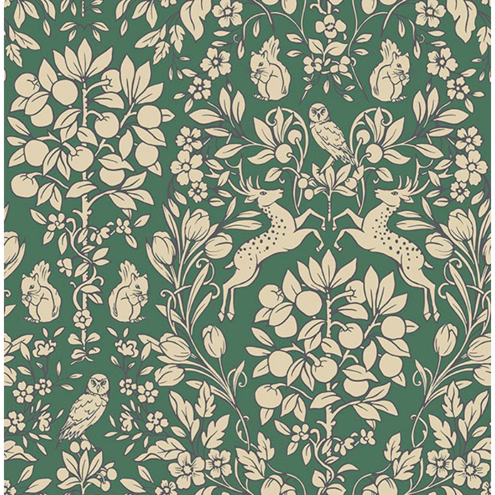NuWallpaper by Brewster NUS4480 Emerald Enchanted Peel & Stick Wallpaper