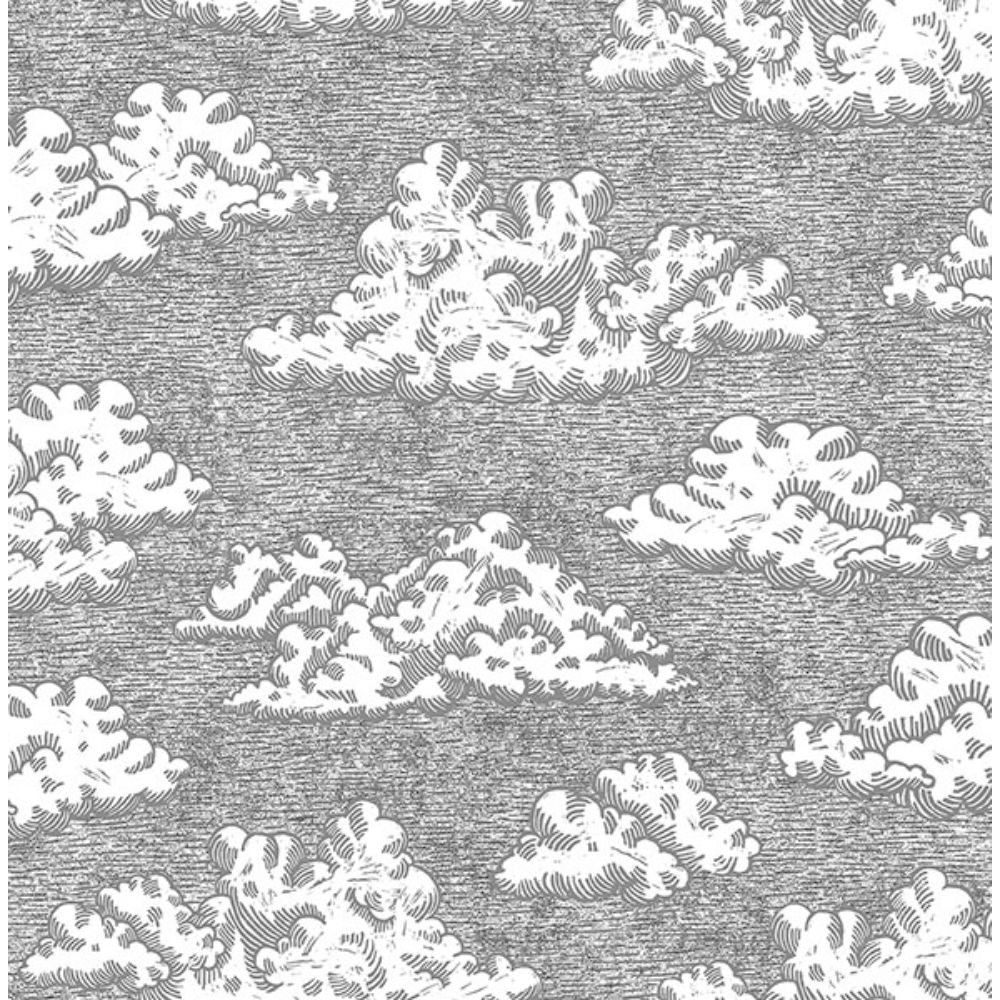 NuWallpaper by Brewster NUS4539 Block Print Grey Day Dream Novelty Peel & Stick Wallpaper