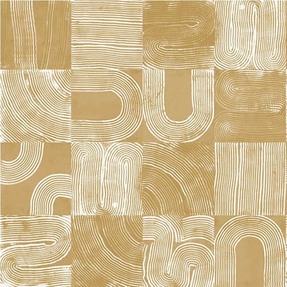 NuWallpaper by Brewster NUS4631 Yellow Vaughn Geometric Peel & Stick Wallpaper