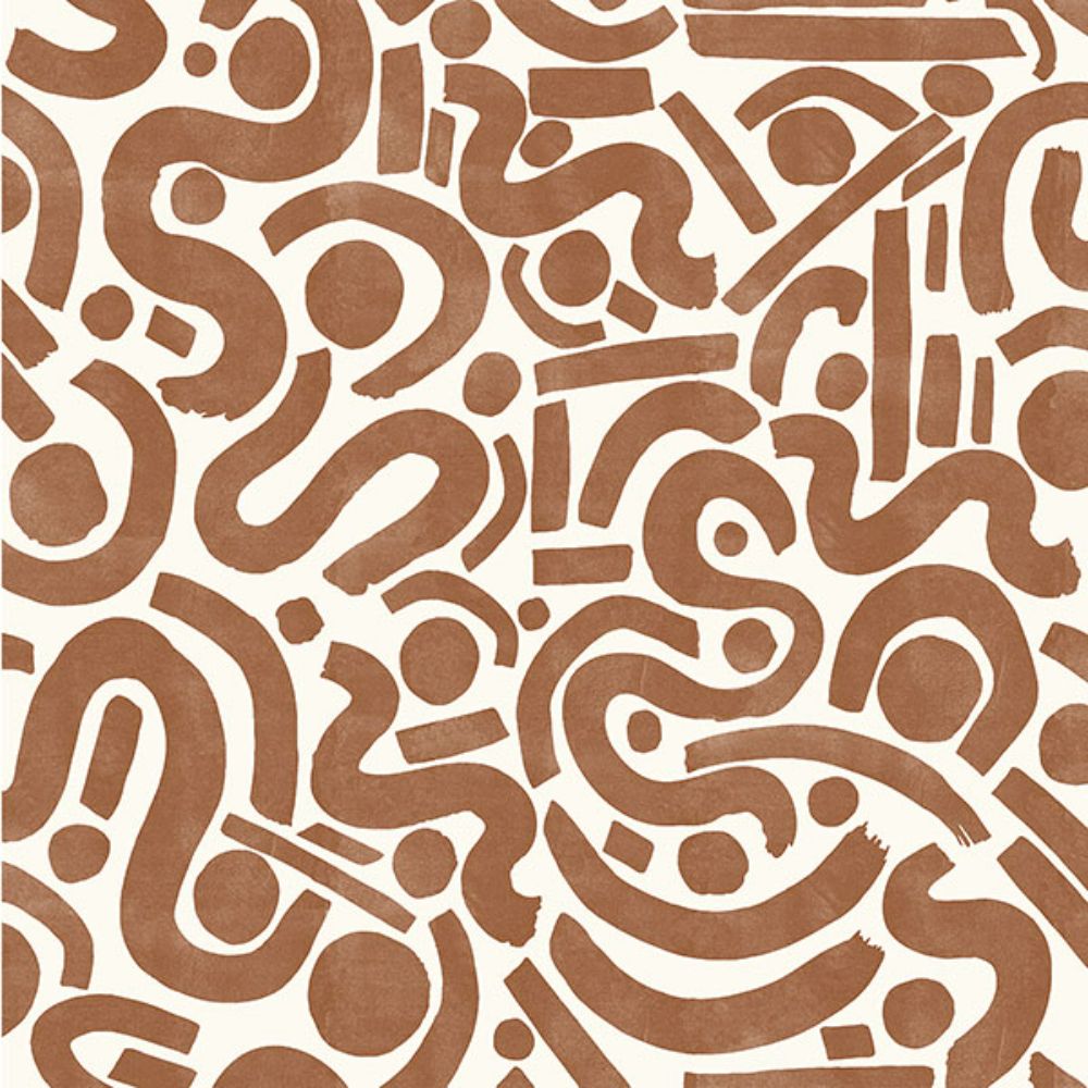 NuWallpaper by Brewster NUS4635 Terracotta Edie Geometric Peel & Stick Wallpaper