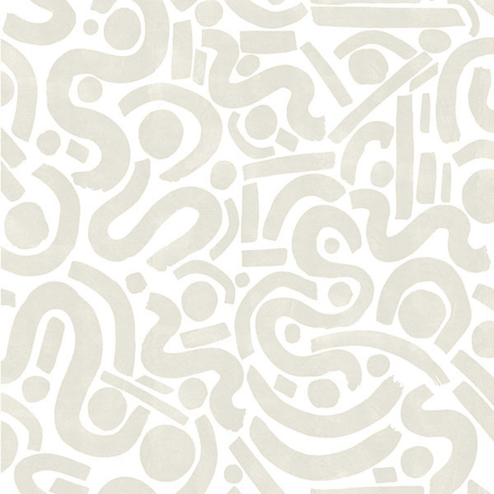 NuWallpaper by Brewster NUS4636 Taupe Edie Geometric Peel & Stick Wallpaper