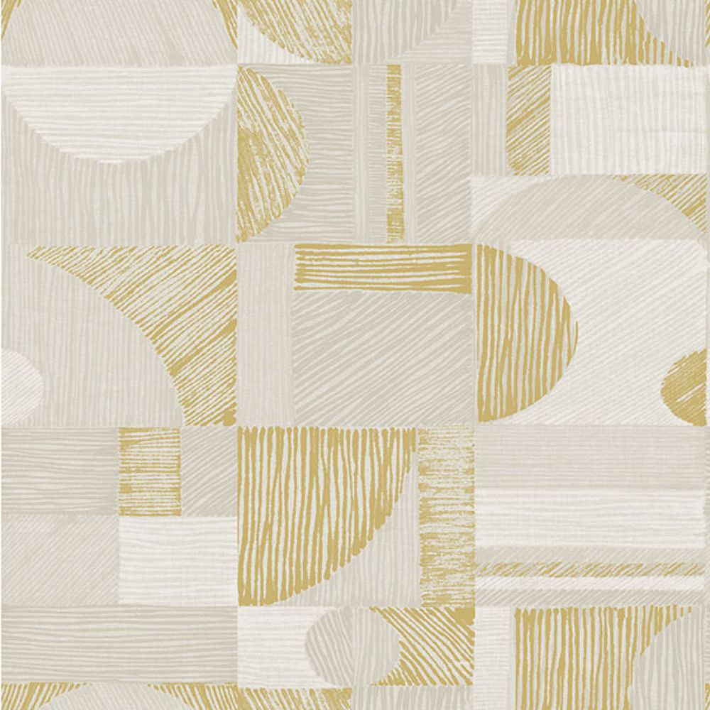NuWallpaper by Brewster NUS4638 Gold Margo Geometric Peel & Stick Wallpaper