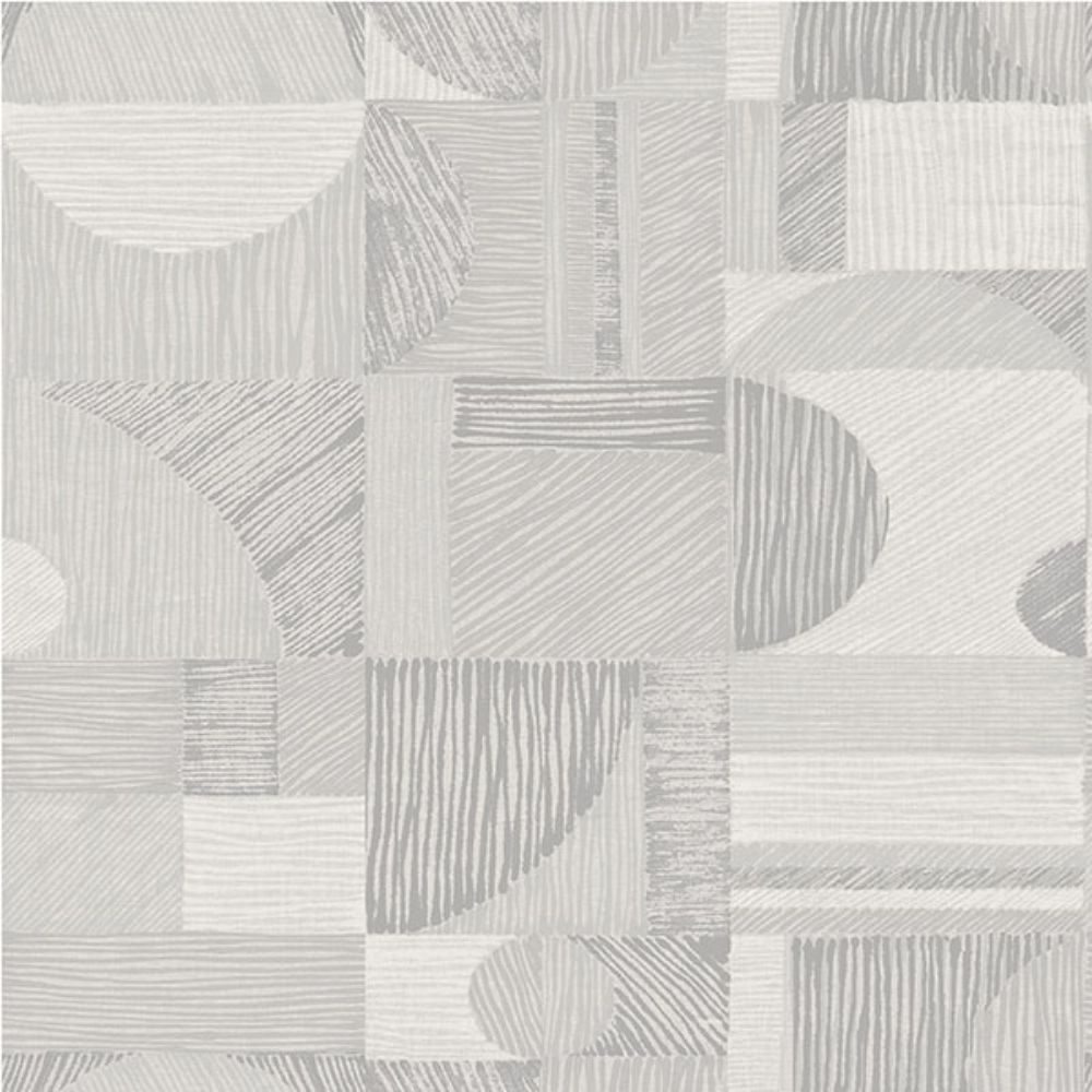 NuWallpaper by Brewster NUS4639 Silver Margo Geometric Peel & Stick Wallpaper
