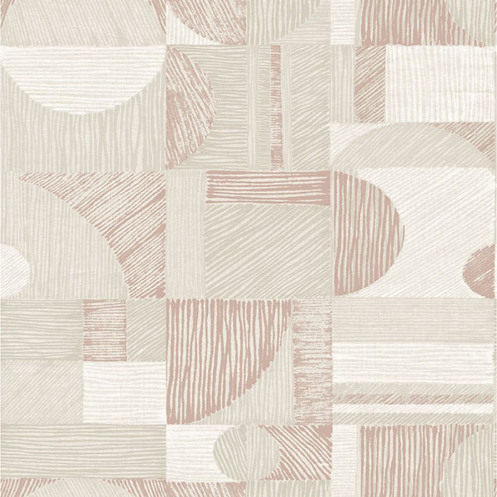 NuWallpaper by Brewster NUS4640 Rose Gold Margo Geometric Peel & Stick Wallpaper