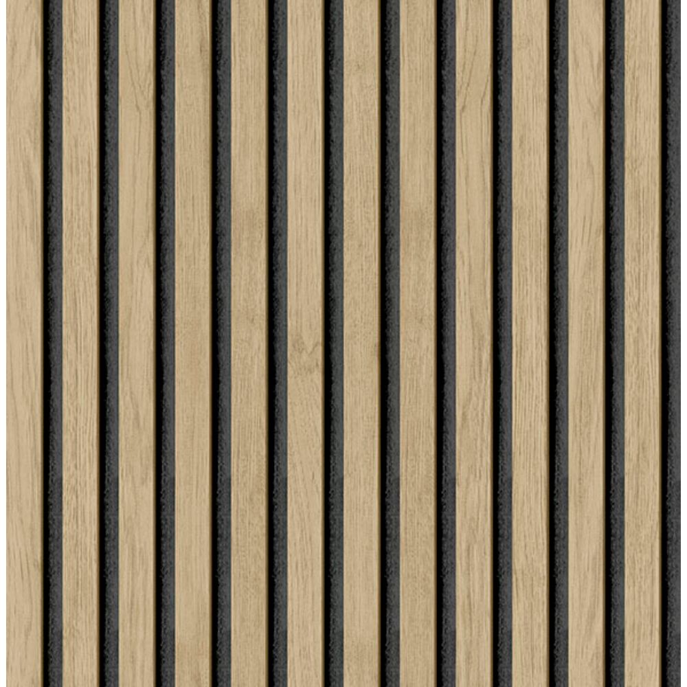 NuWallpaper by Brewster NUS4846 Oak Slat Wood Peel & Stick Wallpaper