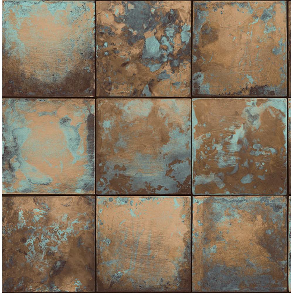 NuWallpaper by Brewster NUS4907 Metal Sheet Copper Peel & Stick Wallpaper