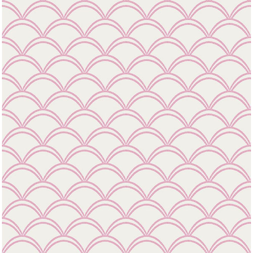 NuWallpaper by Brewster NUS4909 Pink Deco Wave Peel & Stick Wallpaper