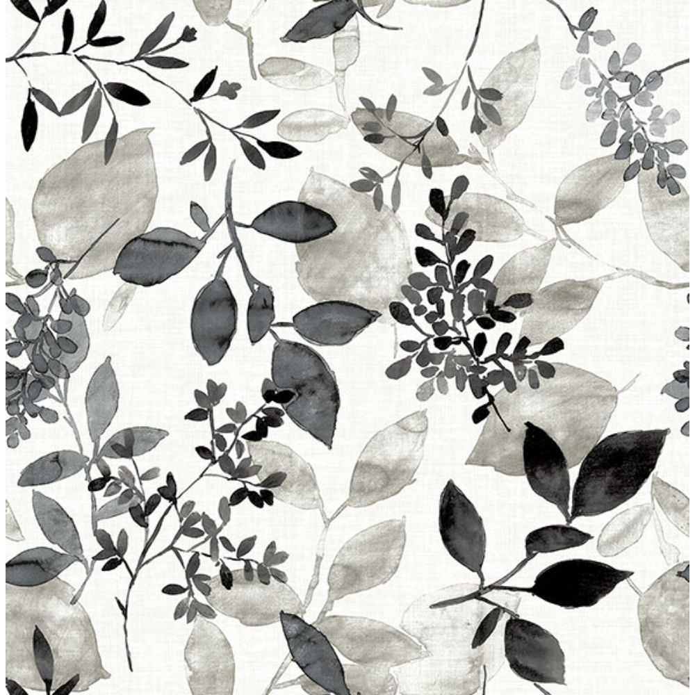 NuWallpaper by Brewster NUS4983 Black Breezy Peel & Stick Wallpaper