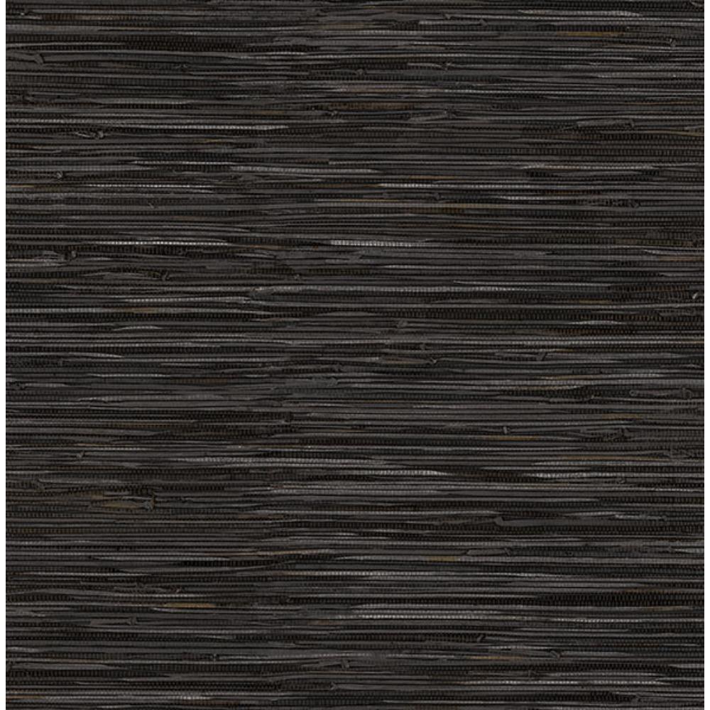 NuWallpaper by Brewster NUS4992 Grassweave Black Peel & Stick Wallpaper