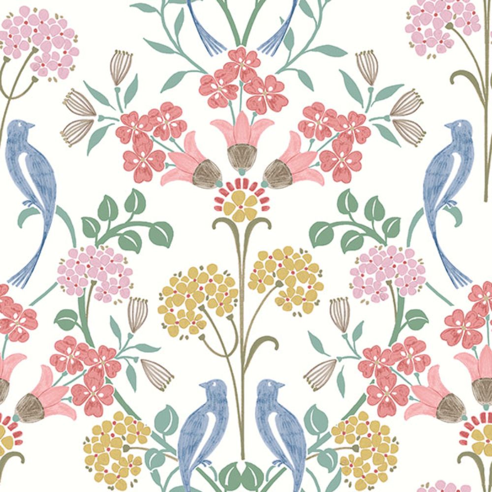 NuWallpaper by Brewster NUS6094 Pink Meadow Song Peel & Stick Wallpaper