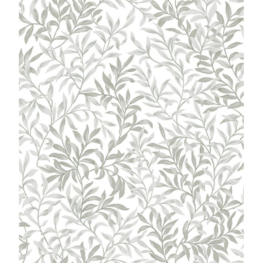 NuWallpaper by Brewster NUS6099 Sea Salt Grey Terrace Vines Peel & Stick Wallpaper