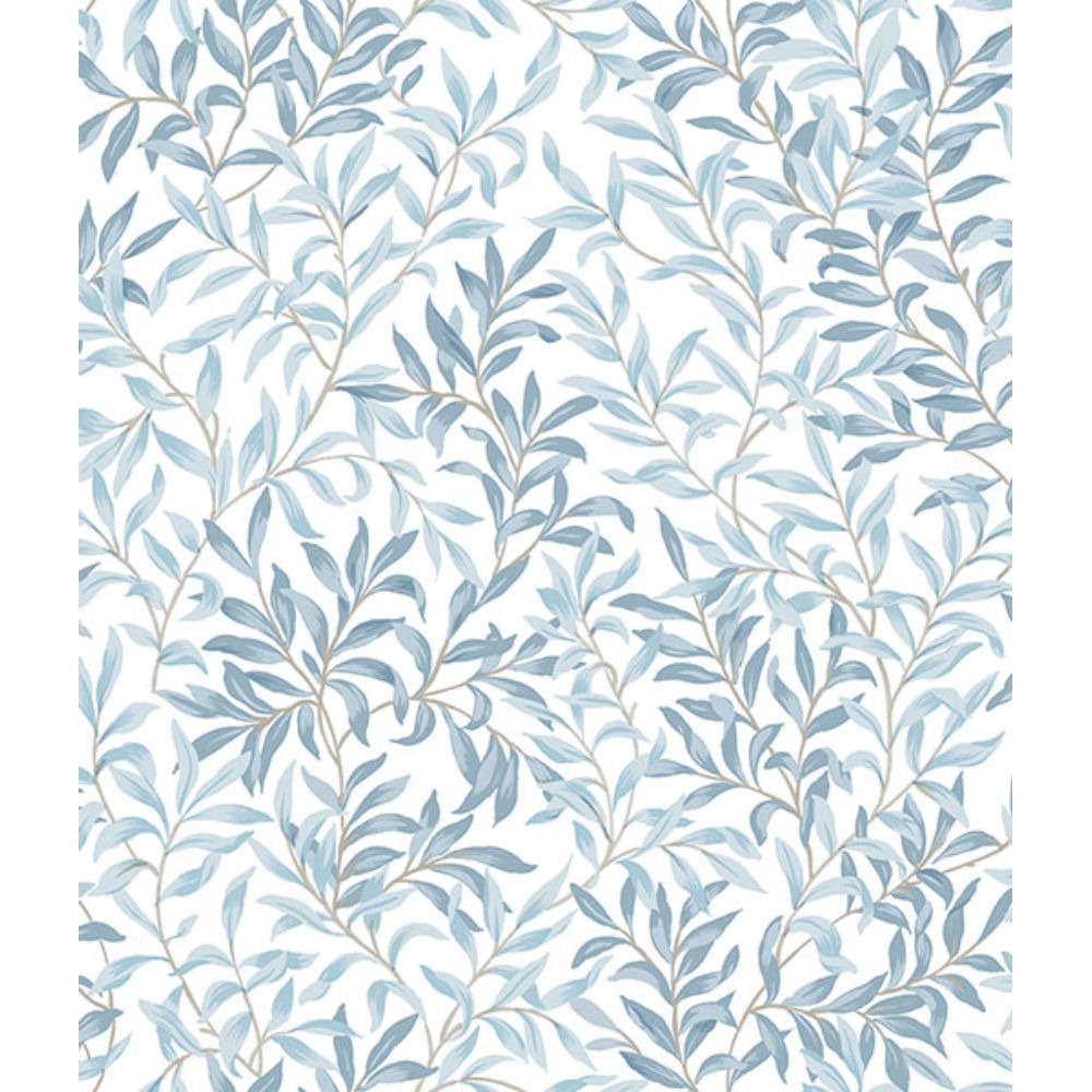 NuWallpaper by Brewster NUS6100 Cloud Blue Terrace Vines Peel & Stick Wallpaper