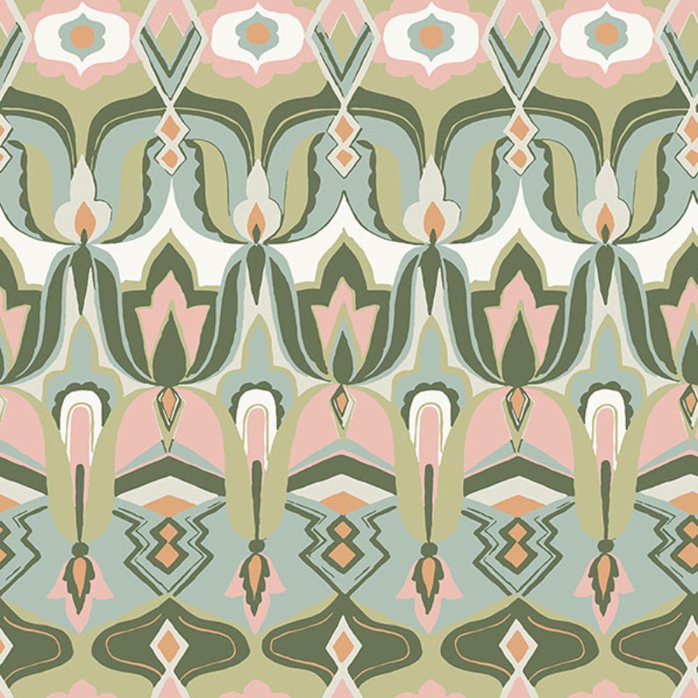 NuWallpaper by Brewster NUS6197 Akira Green Peel & Stick Wallpaper