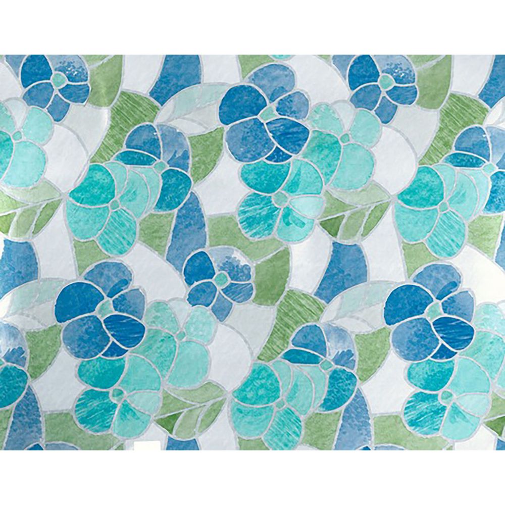 InHome by Brewster PF0304 Blue & Green Stained Glass Window Film