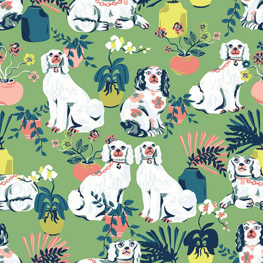 NuWallpaper by Brewster PFS4811 Jade Good Dog Peel & Stick Wallpaper