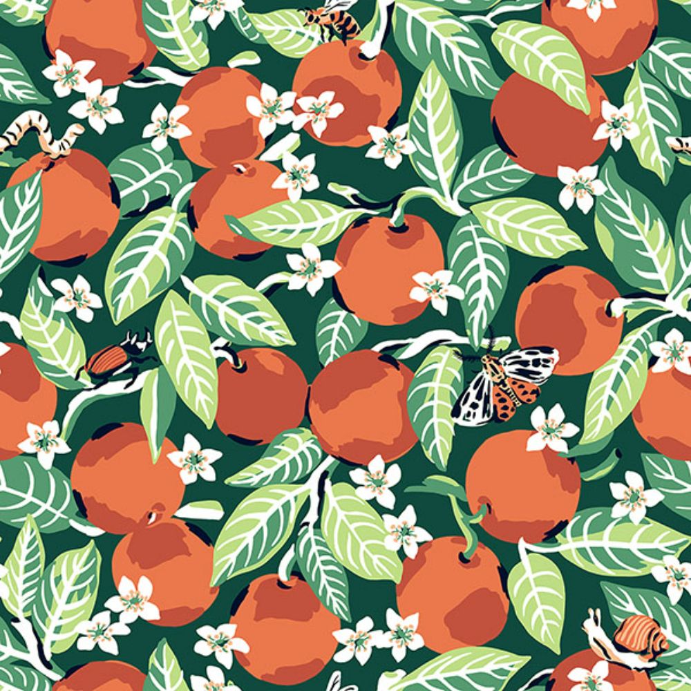 NuWallpaper by Brewster PFS4816 Juniper Orange Grove Peel & Stick Wallpaper
