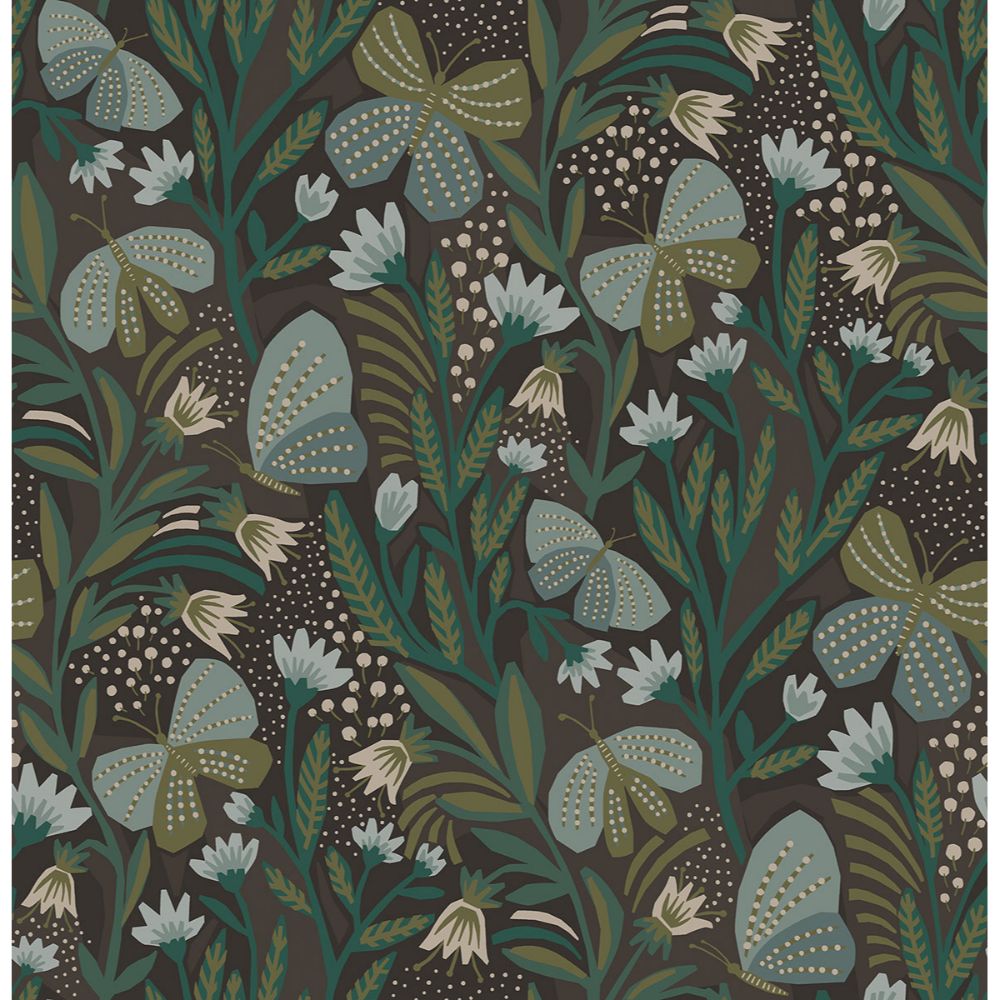 Pip & Lo by Brewster PLS4202 Chocolate Papillon Flutter Peel & Stick Wallpaper