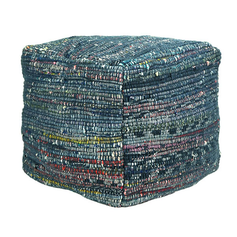 Fetco by Brewster PO2001AW Woven Blue Pouf