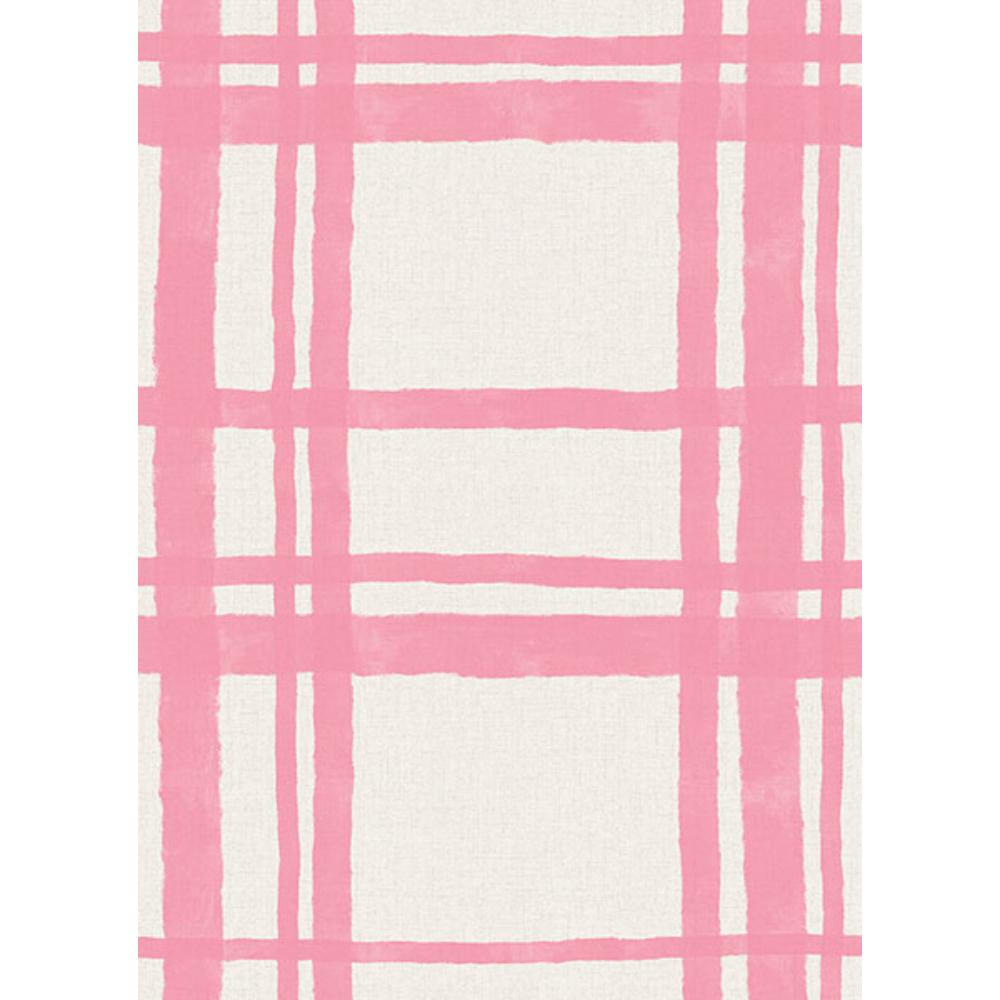 NuWallpaper by Brewster PP4706 Plaid Think Pink Geometric Peel & Stick Wallpaper