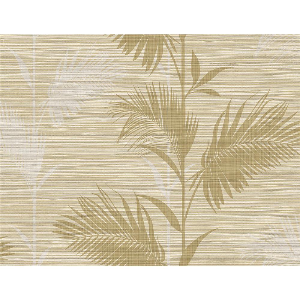 Kenneth James by Brewster PS40305 Palm Springs Away On Holiday Beige Palm Wallpaper