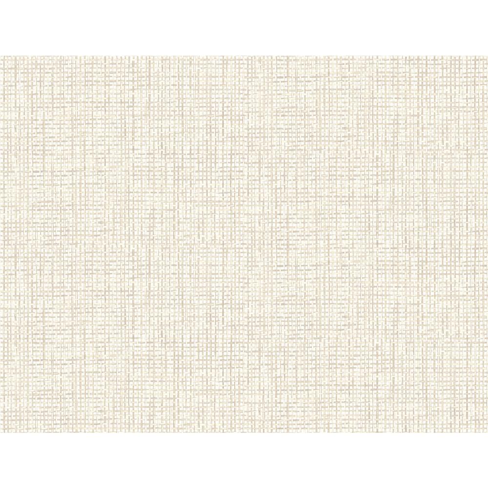 Kenneth James by Brewster PS41302 Palm Springs Woven Summer White Grid Wallpaper