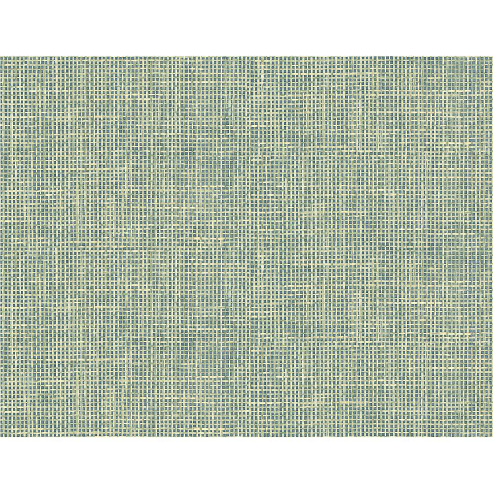 Kenneth James by Brewster PS41304 Palm Springs Woven Summer Green Grid Wallpaper