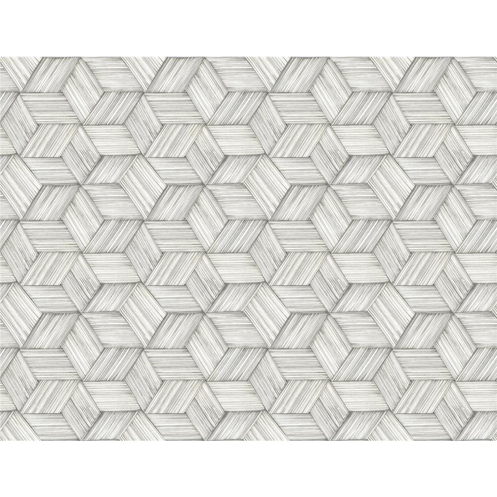 Kenneth James by Brewster PS41400 Palm Springs Intertwined Grey Geometric Wallpaper