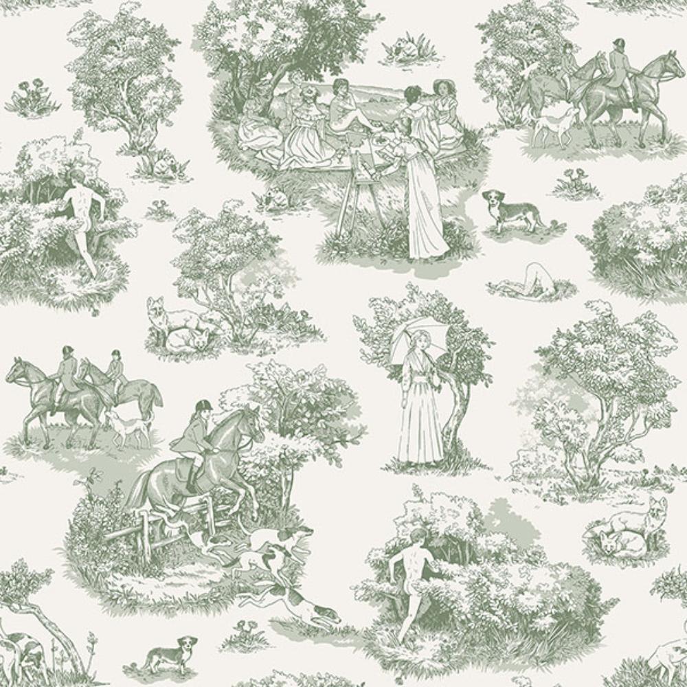 WallPops by Brewster RAS6261 Green The Chase Peel & Stick Wallpaper