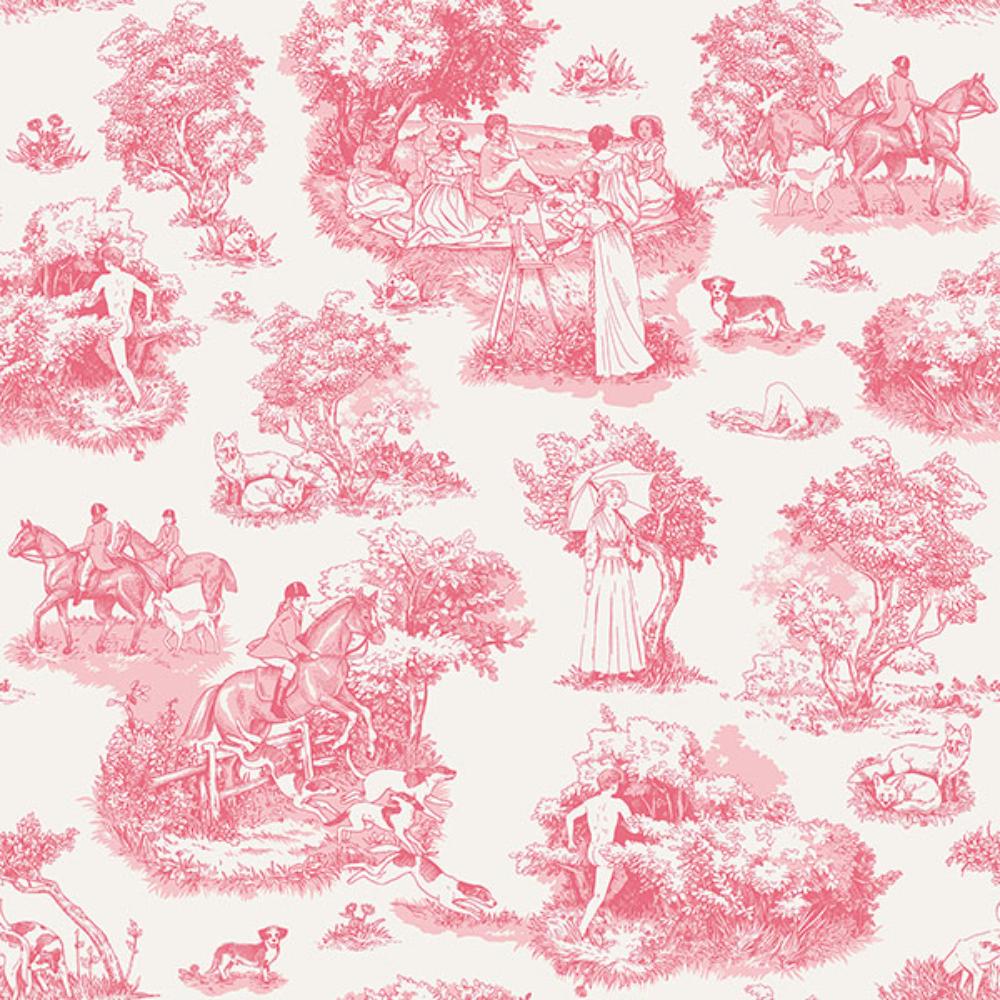 WallPops by Brewster RAS6262 Pink The Chase Peel & Stick Wallpaper