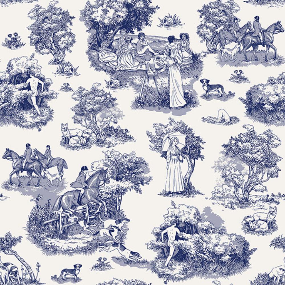 WallPops by Brewster RAS6264 Blue The Chase Peel & Stick Wallpaper
