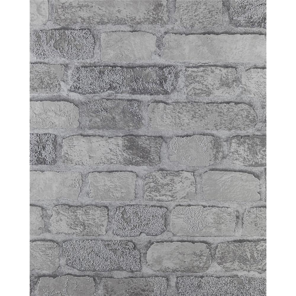 Brewster RD411 Anaglypta XII Princess Street Grey Brick Wallpaper in Grey