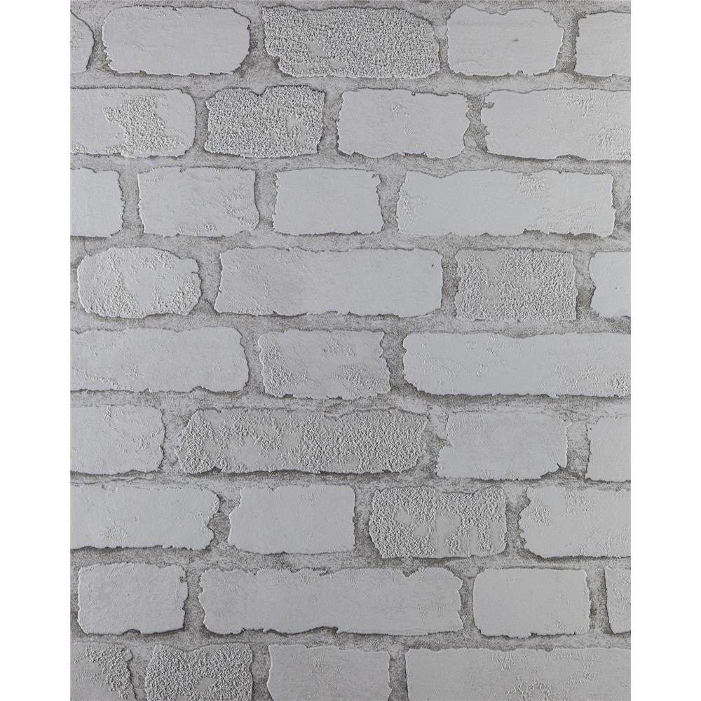 Brewster RD412 Anaglypta XII Carnaby Street White Brick Wallpaper in White