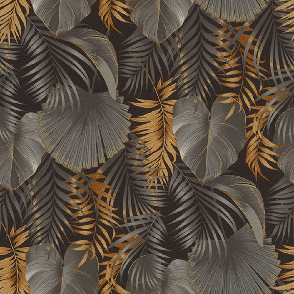 Rasch by Brewster RH462043 Valdivi Black Palm Fronds Wallpaper
