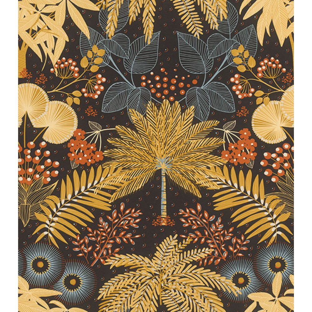 Rasch by Brewster RH465730 Leonor  Mustard Bohemian Jungle Wallpaper