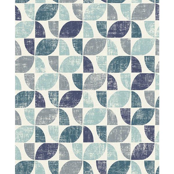 Rasch by Brewster RH519839 Dorwin Blue Geometric Wallpaper