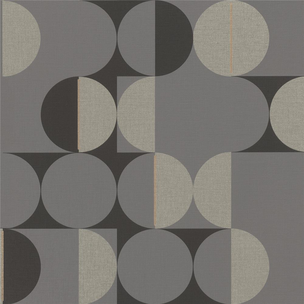 Rasch by Brewster RH538052 Sidewall Cakara Grey Geometric Wallpaper