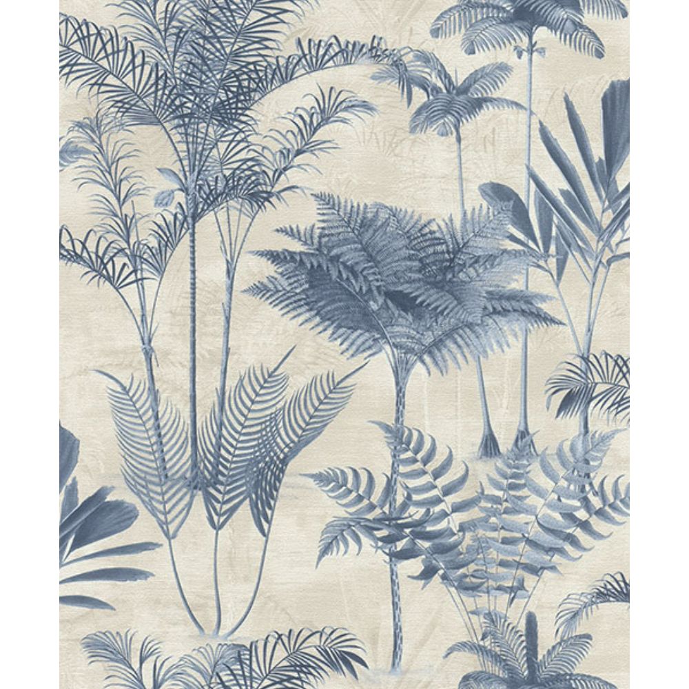 Rasch by Brewster RH555127 Kinabalu  Blue Rainforest Wallpaper